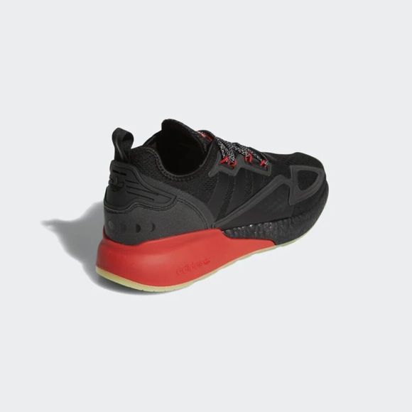 Adidas Originals Mens ZX 2K Boost Shoes Black Scarlet H01925 main image 4
